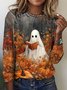 Casual Regular Fit Halloween Crew Neck T-Shirt
