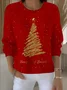 Women's Pullover Sweater Autumn and Winter Christmas Holiday Pattern Top