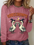 Women's long-sleeved Funny Goose Bumps Halloween, Retro Goose Pumps T-shirt