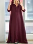Casual Plain Hoodie Maxi Dress