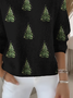 Women's Pullover Sweater Autumn and Winter Christmas Holiday Pattern Top