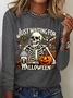Women's Just Waiting for Halloween Long Sleeve T-Shirt