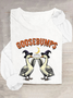 Women's long-sleeved Funny Goose Bumps Halloween, Retro Goose Pumps T-shirt