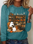 Women's Vintage Ghost Reading Halloween Librarian, Teacher Long Sleeve T-Shirt