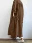 Street Linen Plain Autumn New Casual Long-sleeved Shirt Dress Versatile Long Windbreaker Jacket