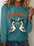 Women's long-sleeved Funny Goose Bumps Halloween, Retro Goose Pumps T-shirt