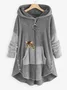 Loose Casual Solid Color Plush Hooded Sweatshirt