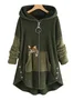Loose Casual Solid Color Plush Hooded Sweatshirt