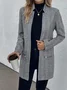 Women's Autumn And Winter Slim-Fit Jacket Mid-Length Herringbone Twill Trench Coat