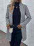 Women's Autumn And Winter Slim-Fit Jacket Mid-Length Herringbone Twill Trench Coat