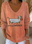 Women's Halloween Print Long Sleeve Top