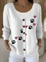 Regular Fit Cotton V Neck Casual Cardigan