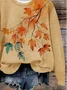 Casual Maple Leaf Printing Sweatshirt