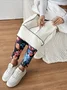 Cotton Floral Casual Tight Leggings