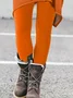 Tight Casual Cotton Plain Leggings