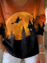 Women's Long Sleeve T-shirt Spring/Fall As Picture Halloween Printing V Neck Daily Going Out Casual Top