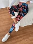 Cotton Floral Casual Tight Leggings