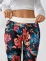 Cotton Floral Casual Tight Leggings