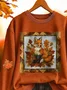 Casual Animal Printing Loose Sweatshirt