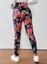 Cotton Floral Casual Tight Leggings