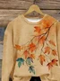 Casual Maple Leaf Printing Sweatshirt