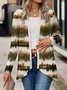 Women's Elegant Lightweight Cardigan Striped Print Long Sleeve Jacket