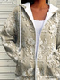 Casual Hoodie Loose Floral Jacket