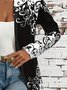 Crew Neck Loose Gradient Pattern Simple Jacket
