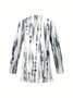 Women's Elegant Lightweight Cardigan Striped Print Long Sleeve Jacket
