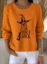 Text Letters Regular Fit Casual Crew Neck Sweater