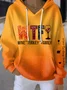 Women's Fall Thanksgiving Printed Hooded Sweatshirt