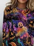 Cotton Casual Crew Neck Halloween T-Shirt