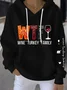 Women's Fall Thanksgiving Printed Hooded Sweatshirt