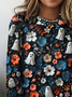 Cotton Halloween Crew Neck Vintage T-Shirt
