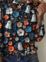 Cotton Halloween Crew Neck Vintage T-Shirt