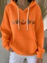 Women's Halloween Autumn Maple Leaf Pumpkin Long Sleeve Hooded Sweatshirt