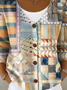 Loose Knitted Geometric Vintage Cardigan