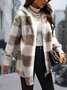 Plaid Urban Pocket Stitching Hooded Jacket