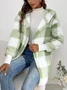 Plaid Urban Pocket Stitching Hooded Jacket