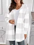 Plaid Urban Pocket Stitching Hooded Jacket