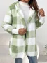 Plaid Urban Pocket Stitching Hooded Jacket