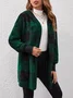 Plaid Urban Pocket Stitching Hooded Jacket
