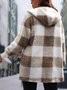 Plaid Urban Pocket Stitching Hooded Jacket