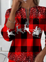 Women's Christmas Print Casual Zipper Long Sleeve Sweatshirt