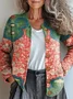Red Women’s Vintage Lace Print Cardigan