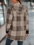 Plaid Urban Pocket Stitching Hooded Jacket