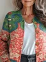 Red Women’s Vintage Lace Print Cardigan