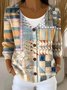 Loose Knitted Geometric Vintage Cardigan