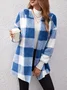 Plaid Urban Pocket Stitching Hooded Jacket