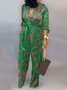 Women's H-Line Shirt Mock Neck Daily Going Out Casual Split Joint Plain Summer Long Jumpsuit Romper